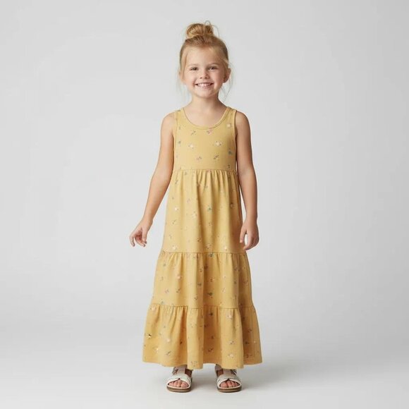 Cat & Jack Other - Cat & Jack By Target Girl's Sleeveless Knit Maxi Dress Light Mustard Sz XS (4-5)